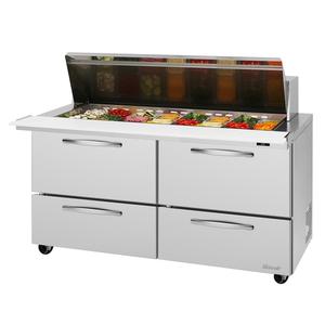 Turbo Air 60.25" Four Drawer 24 Pan Mega Top Sandwich Salad Prep Table - PST-60-24-D4-N