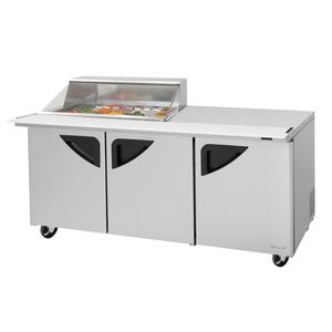 Turbo Air 72" 15 Pan Mega Top Sandwich Salad Prep Table With Clear Lid - TST-72SD-15M-N-CL