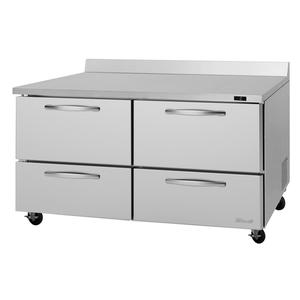 Turbo Air 60.25" 18.2 Cubic Foot Four Drawer Worktop Freezer - PWF-60-D4-N