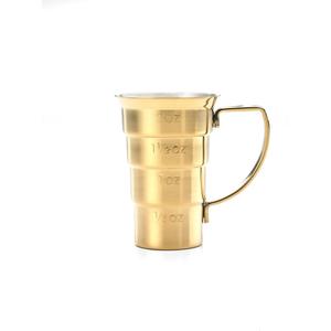 Mercer Culinary Barfly 2 oz. Stainless Steel Stepped Jigger w/ Gold Finish - M37108GD