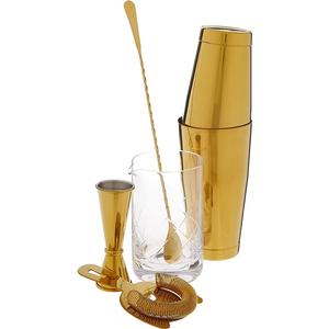 Mercer Culinary Barfly® 5-Piece Cocktail Mixing Set with Gold Finish - M37131GD 