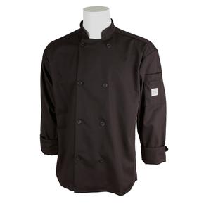 Mercer Culinary Millennia Unisex Black Long Sleeve Chef Jacket - XL - M60010BK1X 