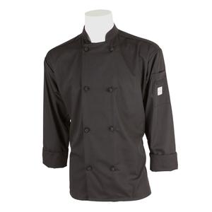 Mercer Culinary Millennia Unisex Black Long Sleeve Chef Jacket - Extra Large - M60012BK1X 