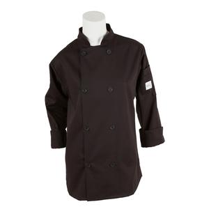 Mercer Culinary Millenia Series Black Long Sleeve Women's Chef Coat - Large - M60020BKL 