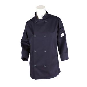 Mercer Culinary Millenia Series Navy Blue Long Sleeve Women's Chef Coat - L - M60020NBL 