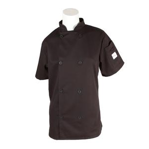 Mercer Culinary Millenia Series Black Short Sleeve Women's Chef Coat - 3XL - M60023BK3X