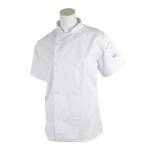 Mercer Culinary Millenia Series White Short Sleeve Women's Chef Coat - XXS - M60023WHXXS 