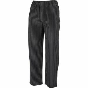 Mercer Culinary Millennia Unisex Black Fine Pinstripe Cook's Pants - XL - M60030BFP1X 