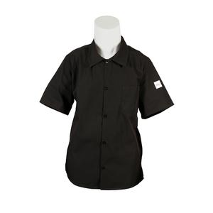 Mercer Culinary Millenia Series Black Unisex Chef Shirt with Mesh Back - XS - M60200BKXS 