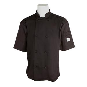 Mercer Culinary Genesis Unisex Black Short Sleeve Chef Jacket - XS - M61022BKXS 