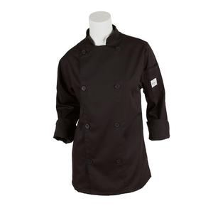 Mercer Culinary Genesis Women's Black Long Sleeve Chef Jacket - XL - M61030BK1X