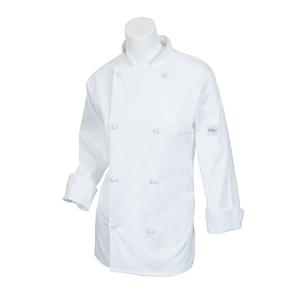 Mercer Culinary Genesis Women's White Long Sleeve Chef Jacket - XL - M61040WH1X 