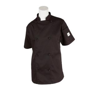 Mercer Culinary Genesis Women's Black Short Sleeve Chef Jacket - XL - M61042BK1X