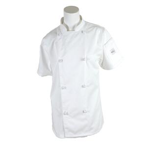 Mercer Culinary Genesis Women's White Short Sleeve Chef Jacket - XL - M61042WH1X