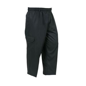 Mercer Culinary Genesis Unisex Black Cargo Pants with Elastic Waist - 3XL - M61090BK3X 