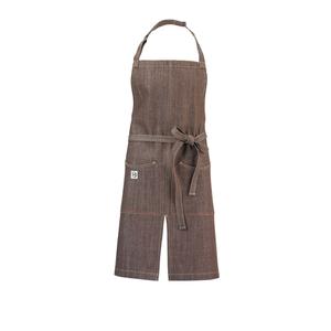 Mercer Culinary Metro Edge Brown Denim Apron Split Front w/ 2 Large Pockets - M63203BRN