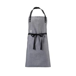 Mercer Culinary Metro Edge Light Gray Cotton Chambray Bib Apron with 40in Ties - M63205GRY 