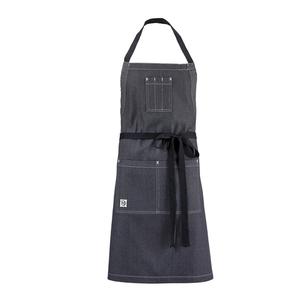 Mercer Culinary Metro Edge Charcoal Gray Poly Cotton Blend Bib Apron - M63206DEN