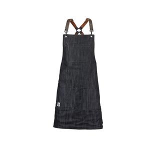 Mercer Culinary Metro Edge Black Cotton Canvas Bib Apron with (5) Pockets - M63208DENBR 