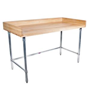 BK Resources 48" x 30" Wood Top Baker's Table With Open Base - MBTGOB-4830