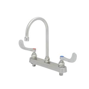 T&S Brass EverSteel Stainless Steel 8in Deck Mount Workboard Faucet - S-1142-04 