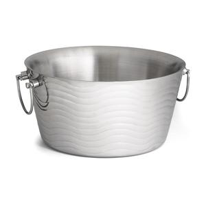 TableCraft Wave™ 3 Gallon Round Stainless Steel Beverage Tub - WBT14