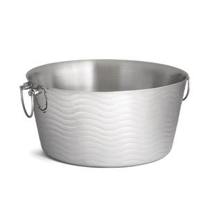 TableCraft Wave™ 6-3/4 Gallon Round Stainless Steel Beverage Tub - WBT199