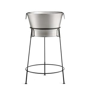 TableCraft 11gl Stainless Steel Beverage Tub Set with Black Stand - BT2137N 