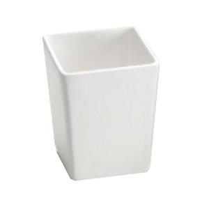 TableCraft Cold Holding 1.5qt White Finish Square Cast Aluminum Bowl - CW4012W 