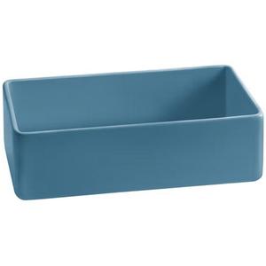 TableCraft Cold Holding 2qt Pigeon Blue Rectangular Aluminum Bowl - CW4026PB 