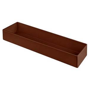 TableCraft Cold Holding 3.25 qt. Brown Finish Aluminum Rectangular Bowl - CW4008BR