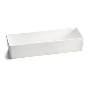 TableCraft Cold Holding 3.25qt. White Finish Aluminum Rectangular Bowl - CW4008W