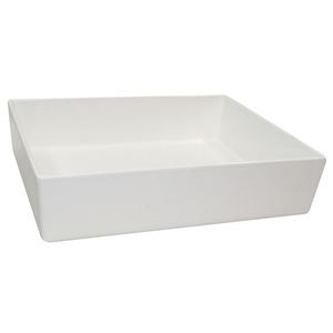 TableCraft Cold Holding 6 qt. White Finish Rectangular Aluminum Bowl - CW4038W