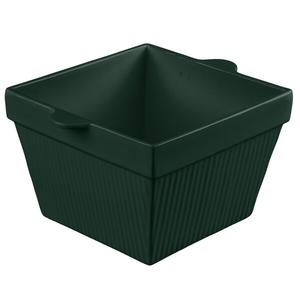 TableCraft Cold Holding 6.5 qt. Hunter Green Aluminum Square Bowl - CW1490HGN