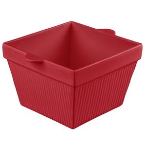 TableCraft Cold Holding 6.5 qt. Red Finish Aluminum Square Bowl - CW1490R