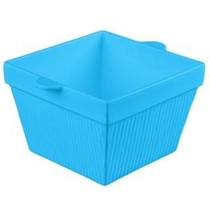 TableCraft Cold Holding 6.5qt Sky Blue Finish Aluminum Square Bowl - CW1490SBL 