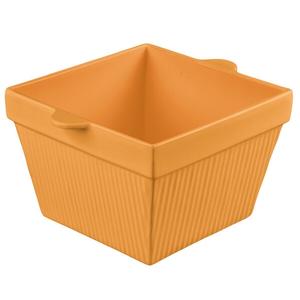 TableCraft Cold Holding 6.5 qt. Orange Finish Aluminum Square Bowl - CW1490X