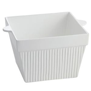 TableCraft Cold Holding 6.5 qt. White Finish Aluminum Square Bowl - CW1490W