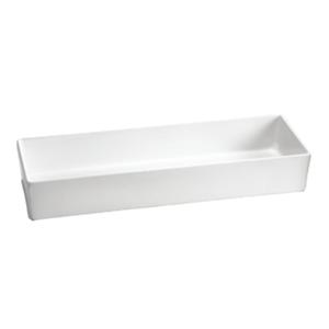 TableCraft Cold Holding 5.5 qt. White Finish Aluminum Rectangular Bowl - CW4006W