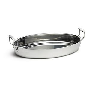 TableCraft 5.5qt Stainless Steel Tri-Ply Oval Pan Server with 2 Handles - CW2044 