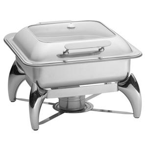 TableCraft 6qt Fuel Round Chafer Dish with Slow-Closing Hinged Cover - CW40176 