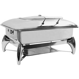 TableCraft 9qt Fuel Round Chafer Dish with Slow-Closing Hinged Cover - CW40175 