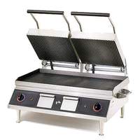 Star Panini Sandwich Grill-Iron/Grooved Top & Smooth btm -14 X 28 - PGT28IGT