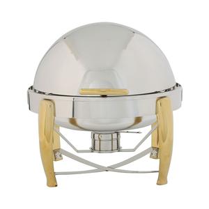 Winco Round 6 qt. Virtuoso Chafer Dish w/ Food & Water Pan - 103A