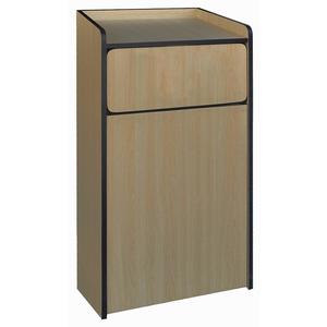 Winco Natural Wood Indoor Waste Receptacle w/ Tray Top Design - WR-35