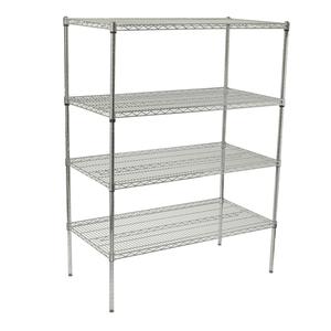 Winco Chrome Plated 4-Tier 24" x 36" Wire Shelving Set - VCS-2436