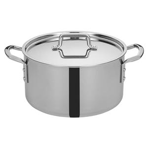 Winco Tri-Gen Induction-Ready 12 qt. Stock Pot w/ Cover - TGSP-12