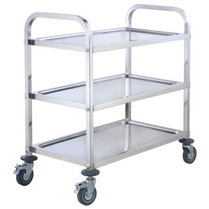 Winco Stainless Steel 3-Tier 33" x 17" Utility Trolley - SUC-40