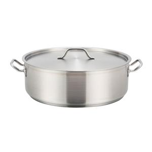 Winco Premium Induction-Ready 25qt Brazier Pan with Cover - SSLB-25 