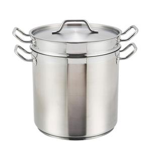 Winco Induction Ready Perforated 20qt Steamer/Pasta Cooker Pot - SSDB-20S 